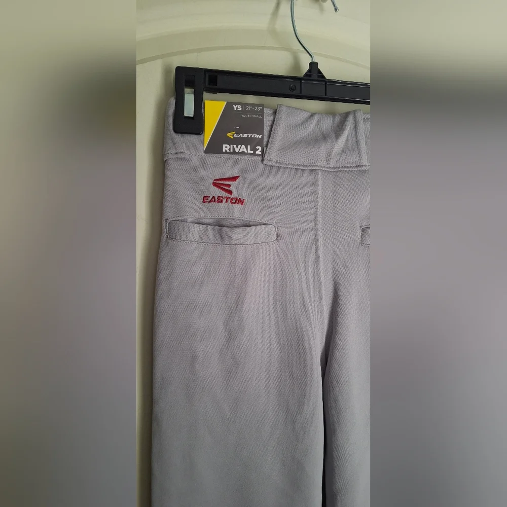 Nwt Easton WALK-OFF Piped Baseball & Softball Pant Youth S Grey/Red 21